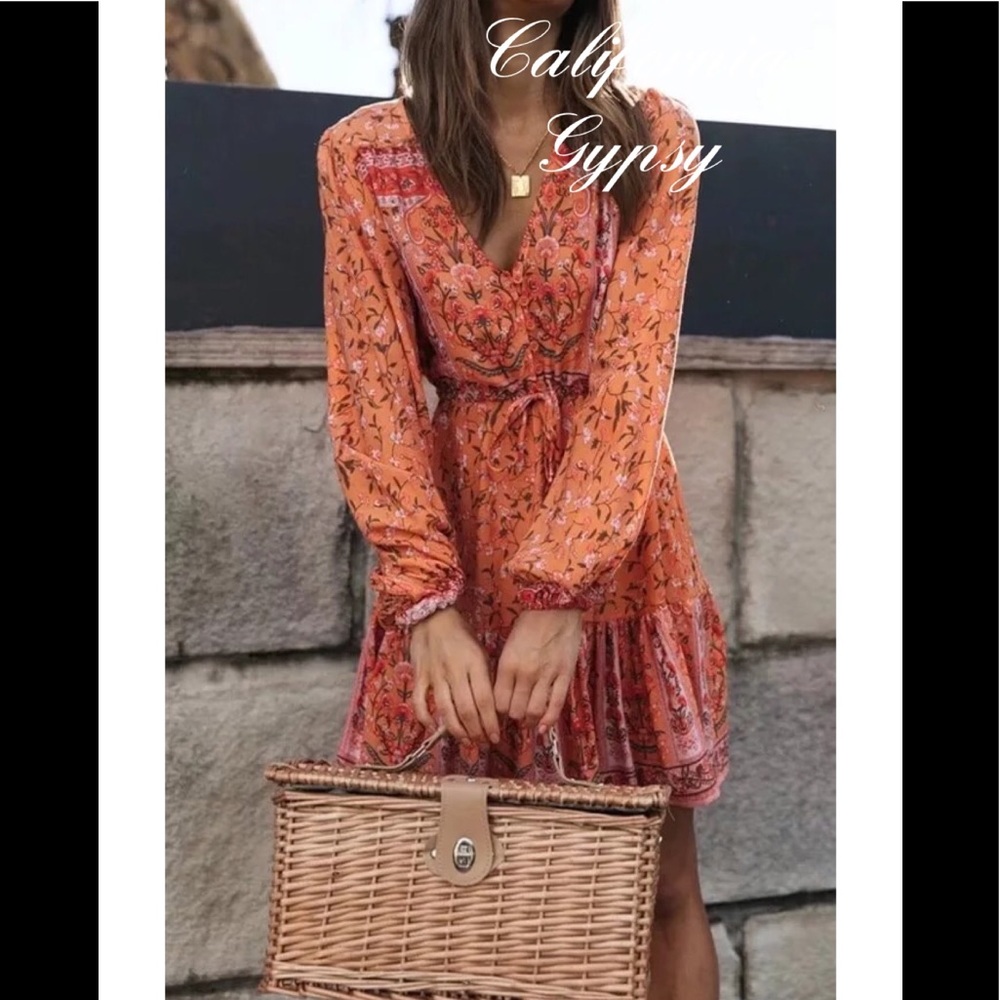 Floral Drawstring Mini Dress - Picture 5 of 15